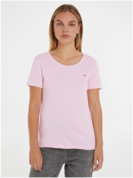 ανοιχτό ροζ γυναικείο t-shirt tommy hilfiger - γυναικεία