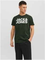 σκούρο πράσινο ανδρικό t-shirt jack &; jones corp - άνδρες