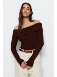 πουλόβερ trendyol - braun - slim fit