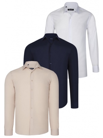 τριπλο σετ g726 πουκαμισο dewberry-navy μπλε-λευκο-μπεζ σε προσφορά