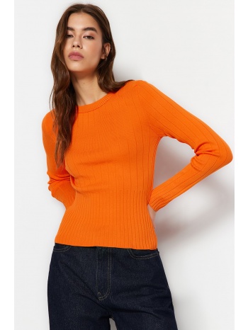 trendyol πουλόβερ - πορτοκαλί - slim fit σε προσφορά