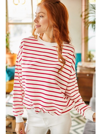 olalook women`s white claret red stripe basic soft textured σε προσφορά