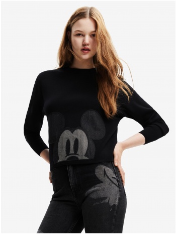 μαύρο desigual mickey patch denim γυναικείο πουλόβερ  σε προσφορά