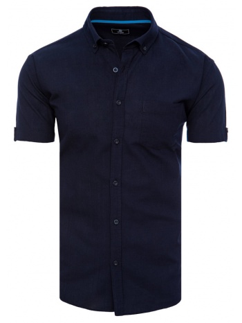 dstreet ανδρικό σκούρο μπλε κοντομάνικο πουκάμισο σε προσφορά