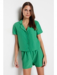 trendyol πιτζάμα σετ - πράσινο - απλό