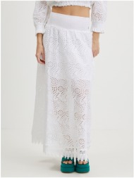 λευκή γυναικεία μάξι φούστα με σχέδια guess rafa - ladies