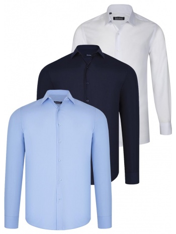 τριπλο σετ g726 πουκαμισο dewberry-λευκο-navy μπλε-μπλε σε προσφορά