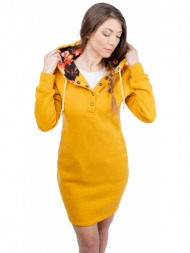 γυναικείο φούτερ φόρεμα glano - κίτρινο