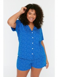 trendyol curve sax knitted pajamas set