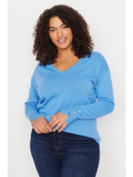 trendyol curve plus size πουλόβερ - μπλε - χαλαρή εφαρμογή