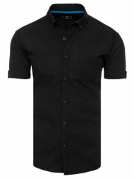 μαύρο ανδρικό κοντομάνικο πουκάμισο dstreet