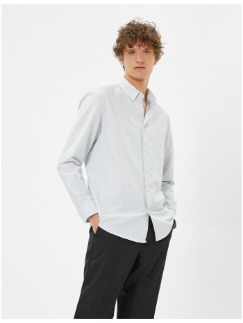 koton sports shirt slim fit minimal print detailed classic σε προσφορά