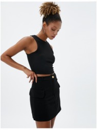 koton cargo mini skirt with pockets and buttons