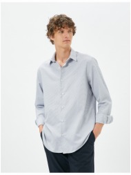 koton basic shirt classic collar minimal patterned buttoned non iron