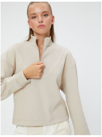 koton half-zip sweatshirt. comfortable fit, standing collar σε προσφορά