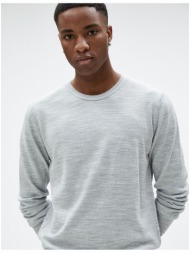 koton basic knitwear sweater crew neck slim fit long sleeved