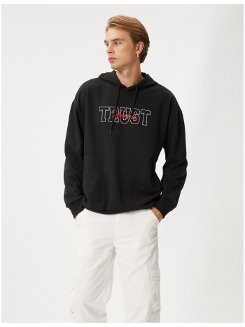 koton hooded sweatshirt slogan printed pocket detailed long σε προσφορά