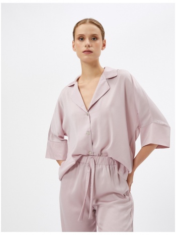koton satin pajama top with half sleeves and buttons shirt σε προσφορά