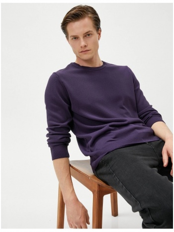 koton basic knitwear sweater crew neck slim fit long sleeved σε προσφορά