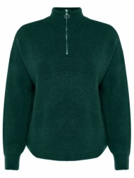 trendyol curve green zip-up knitwear sweater