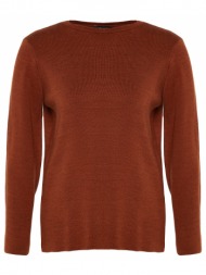 trendyol curve brown sleeves button detailed knitwear sweater