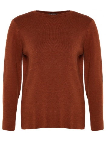 trendyol curve brown sleeves button detailed knitwear σε προσφορά