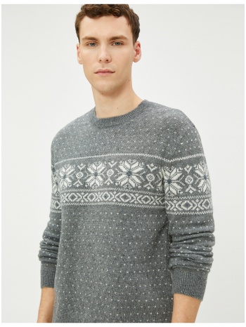 koton crew neck sweater ethnic pattern wool blend σε προσφορά