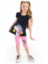 denokids the power of the unicorn girl navy t-shirt with pink leggings suit