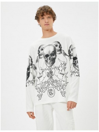 koton skull printed sweater crew neck long sleeved σε προσφορά