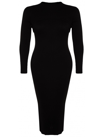trendyol curve black waist detailed sweater dress σε προσφορά