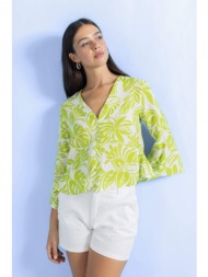 defacto regular fit v-neck long sleeve blouse