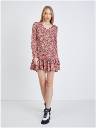 red-pink floral dress noisy may bella - women