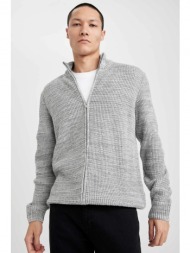 defacto standard fit half turtleneck knitwear cardigan