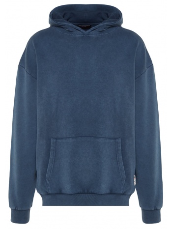 trendyol indigo men`s limited edition basic relaxed hoodie σε προσφορά