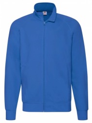 blue men`s sweatshirt lightweight sweat jacket fruit of the loom