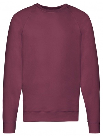 burgundy men`s sweatshirt lightweight raglan sweat fruit of σε προσφορά