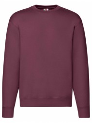 burgundy men`s sweatshirt set-in sweat fruit of the loom