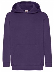 purple children`s sweatshirt classic kangaroo fruit of the loom