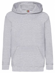 grey children`s sweatshirt classic kangaroo fruit of the loom