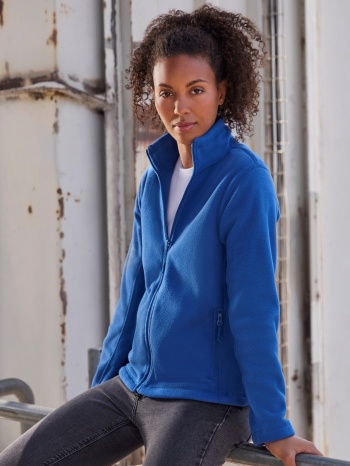 blue women`s fleece with stand-up collar russell σε προσφορά