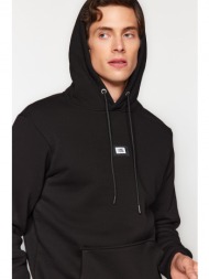 trendyol black men`s hoodie long sleeve sweatshirt