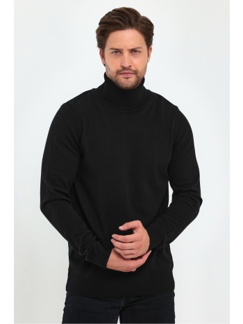 lafaba men`s black turtleneck basic knitwear sweater σε προσφορά