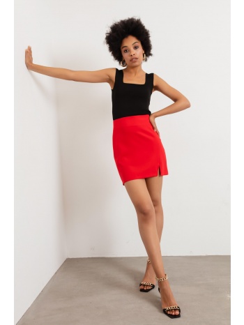 lafaba women`s red slit mini skirt σε προσφορά