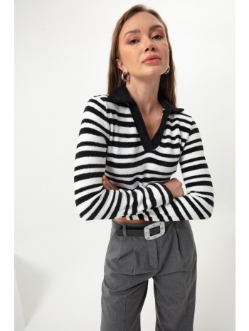 lafaba women`s white striped knitted sweater σε προσφορά