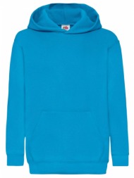 blue children`s sweatshirt classic kangaroo fruit of the loom