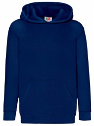 navy blue children`s sweatshirt classic kangaroo fruit of the loom