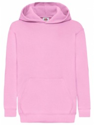 pink children`s sweatshirt classic kangaroo fruit of the loom