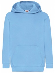 blue children`s sweatshirt classic kangaroo fruit of the loom