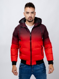men`s quilted jacket glano - red