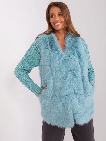 mint fur vest with lining σε προσφορά